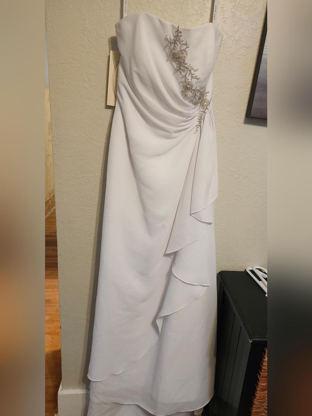 Wedding Dress- Alfred Angelo White With Draped Embellishment Beading NWT Size 12